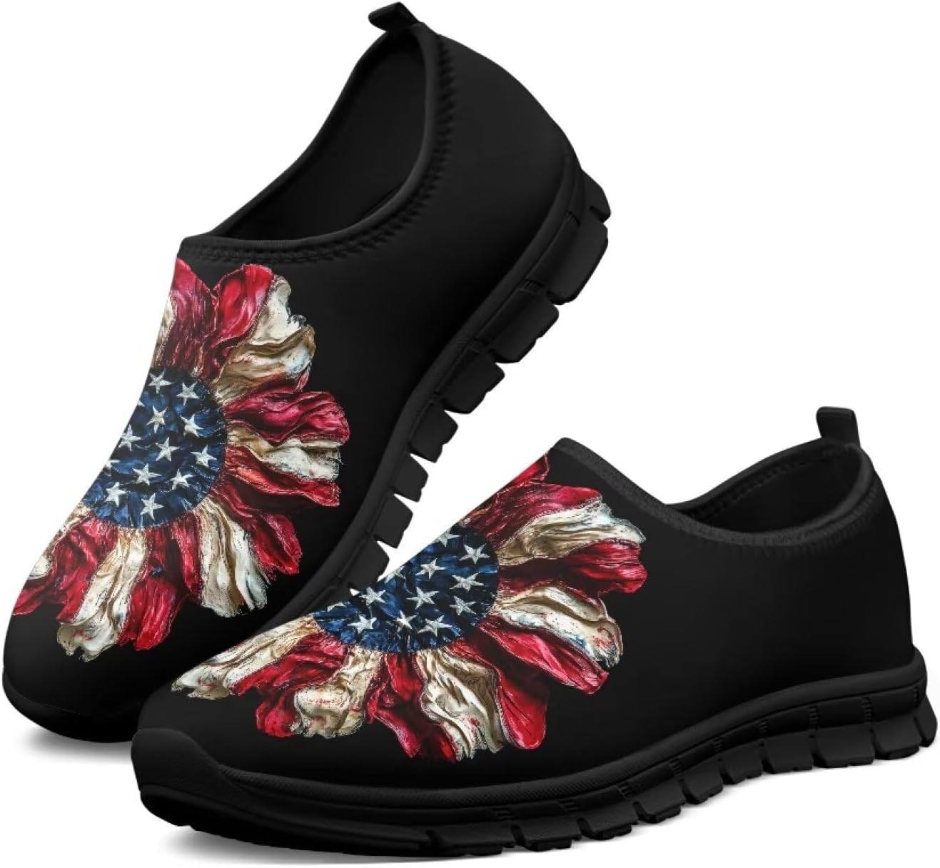 

Мужские слипоны повседневные лоферы легкие противоскользящие низкие ходовые и походные кроссовки для активного отдыха, бега и спорта, размеры US 5-14 Qoiuvncy, Red White Striped Flag