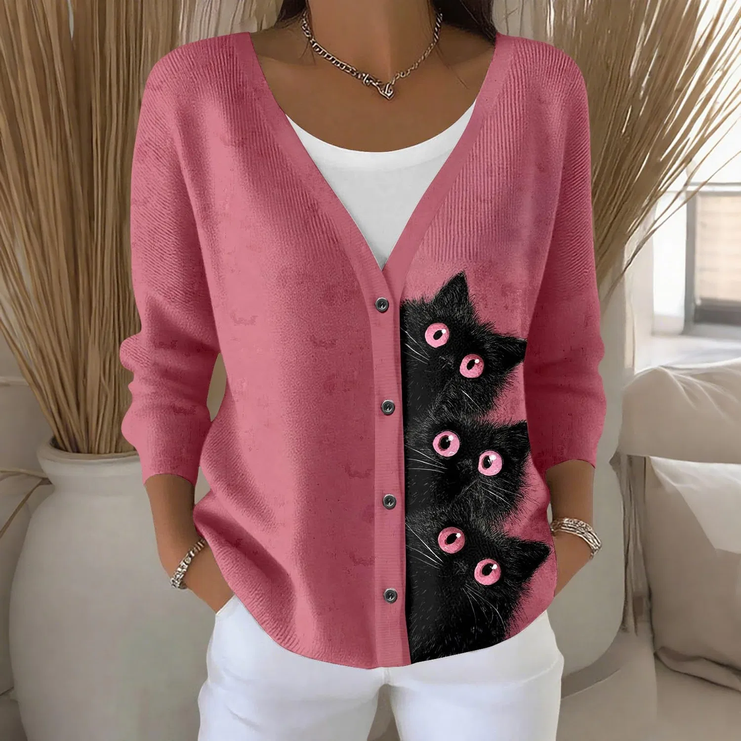 Женское пальто с длинным рукавом из мягкой пряжи, Rosa-p — фото 2