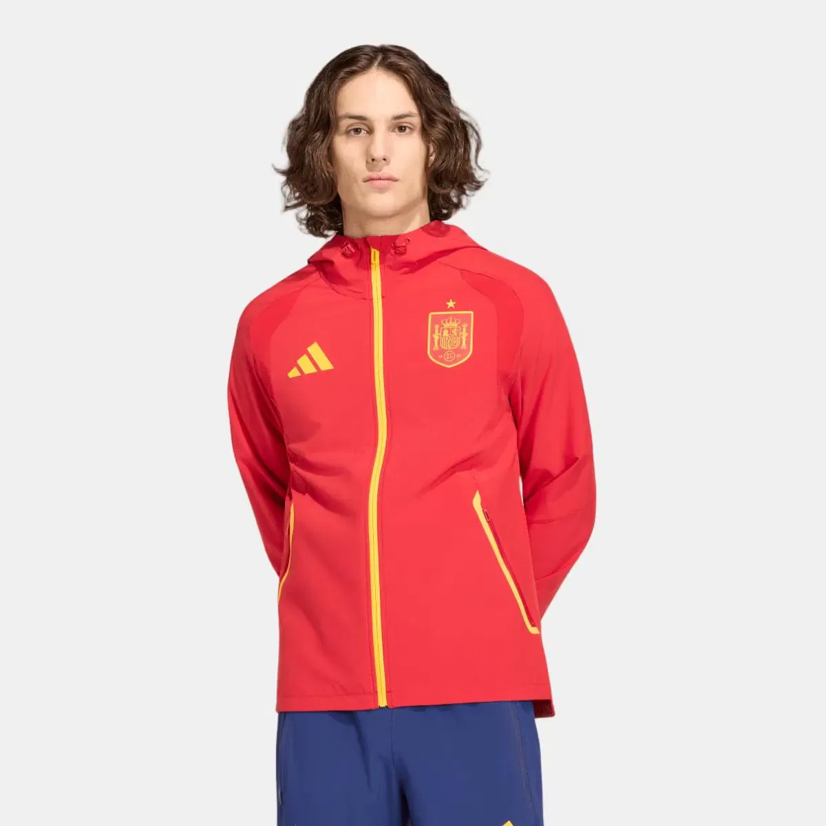Мужская ветровка с принтом España Mundial 2026 Tiro Travel adidas, Красный
