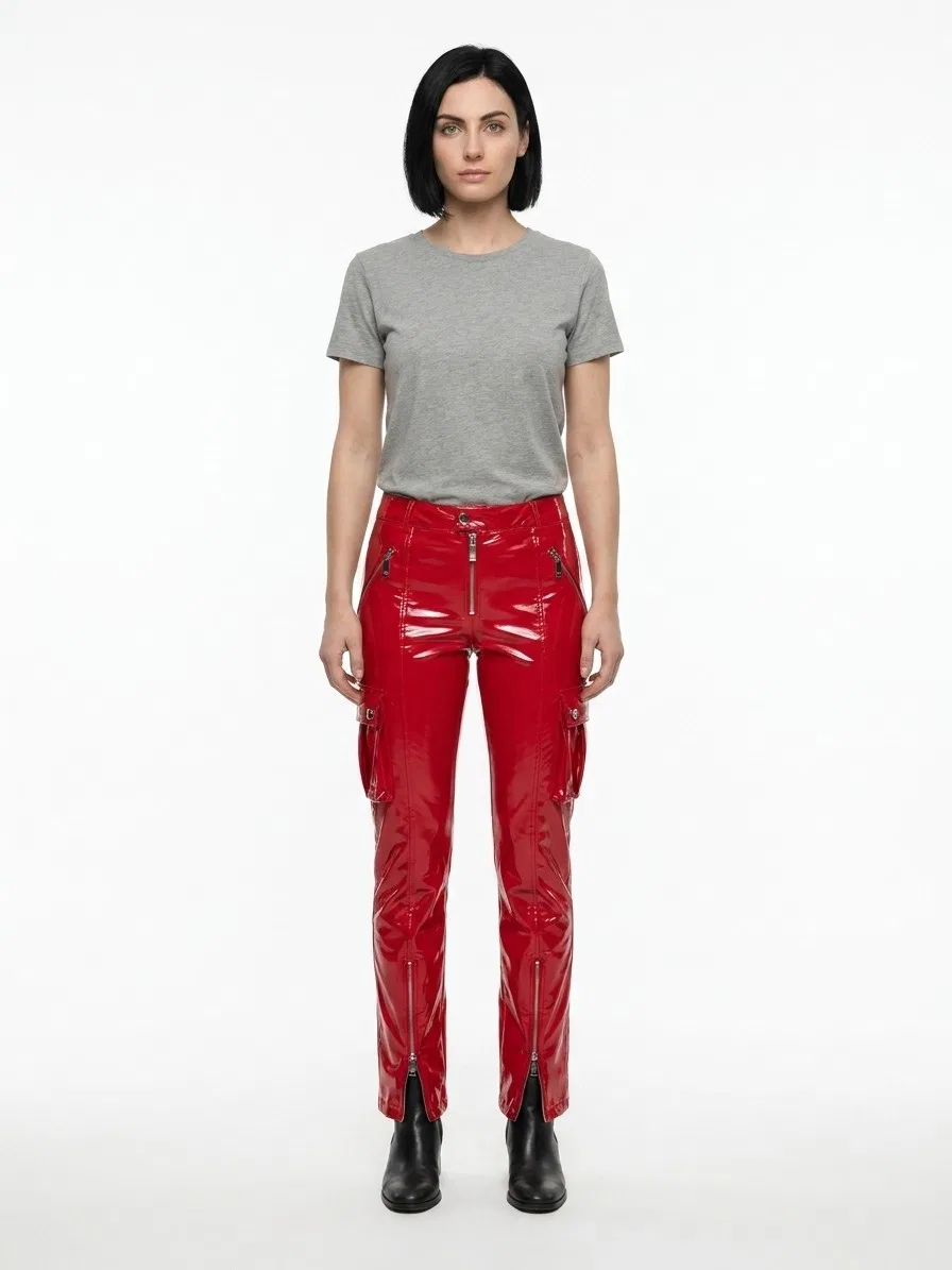 Женские брюки карго с принтом Red Elastane Cargo Pants Dolce & Gabbana, Red