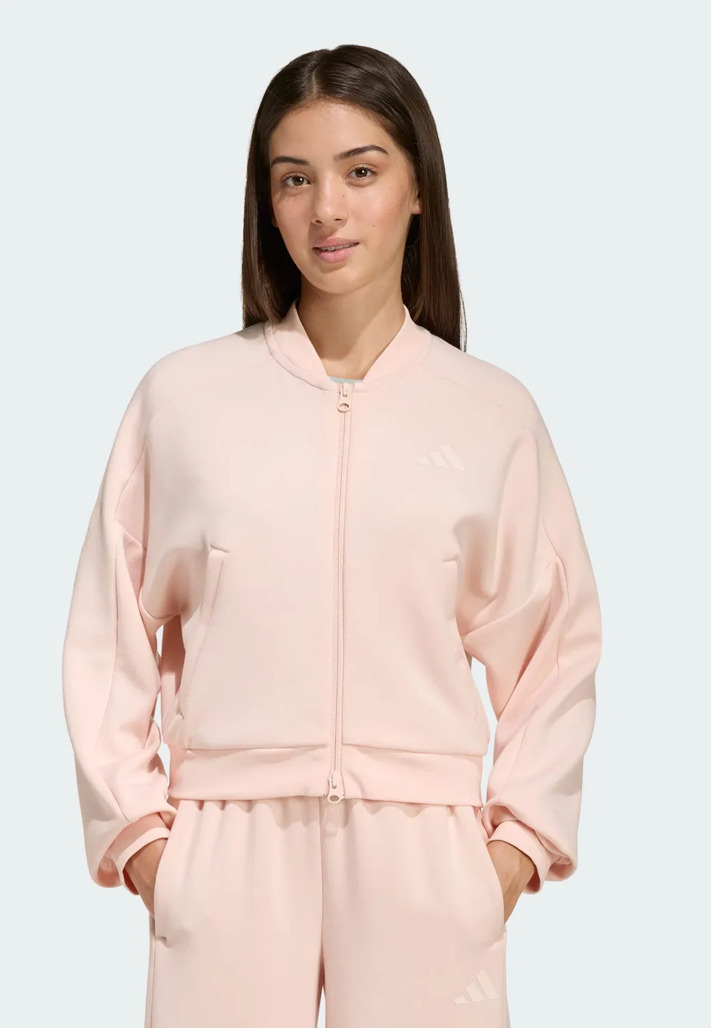 Спортивная толстовка на молнии Adidas Sportswear Future Icons в розовом цвете — фото 2