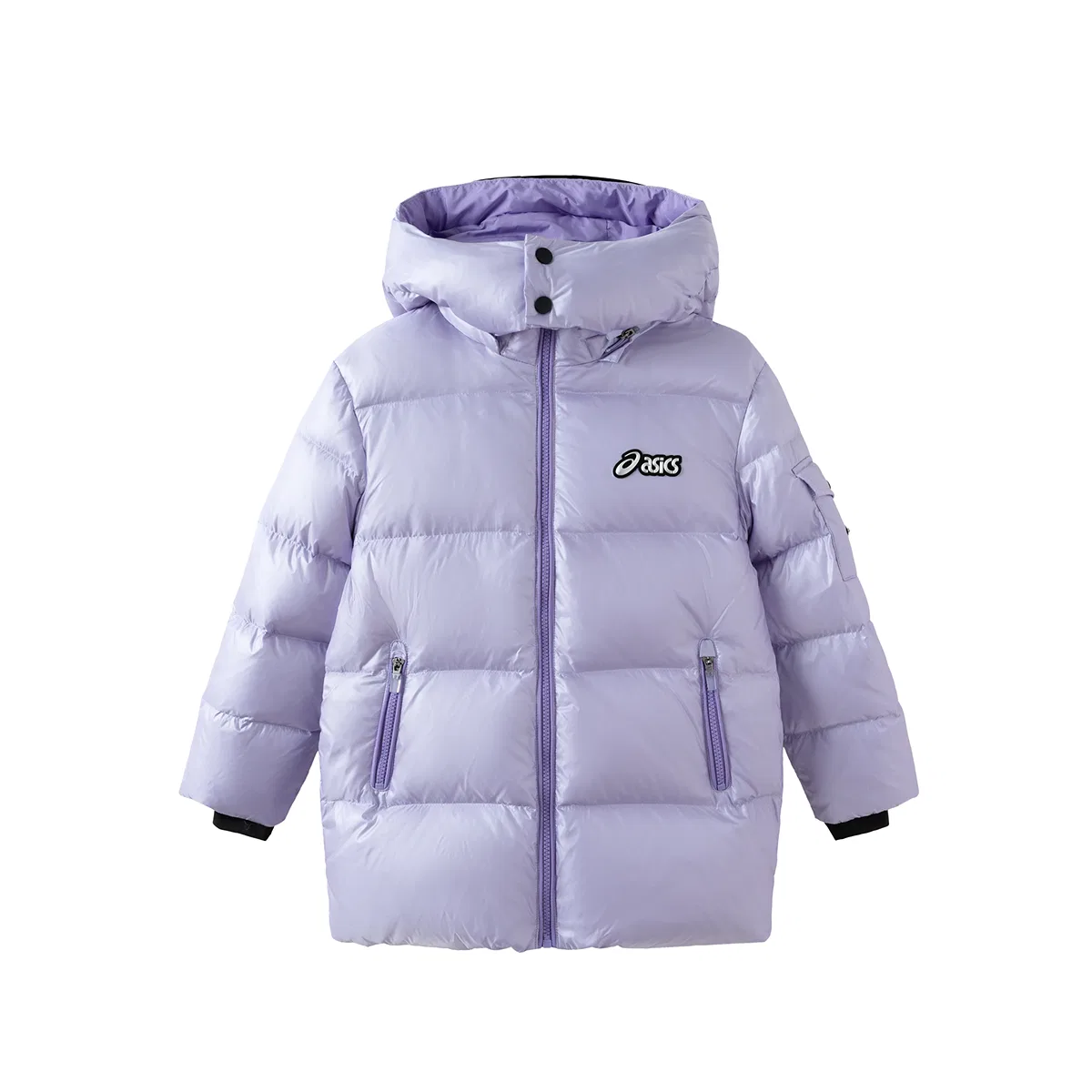 Детская зимняя куртка-пуховик с капюшоном, ветрозащитная, ASICS, 6000 Purple