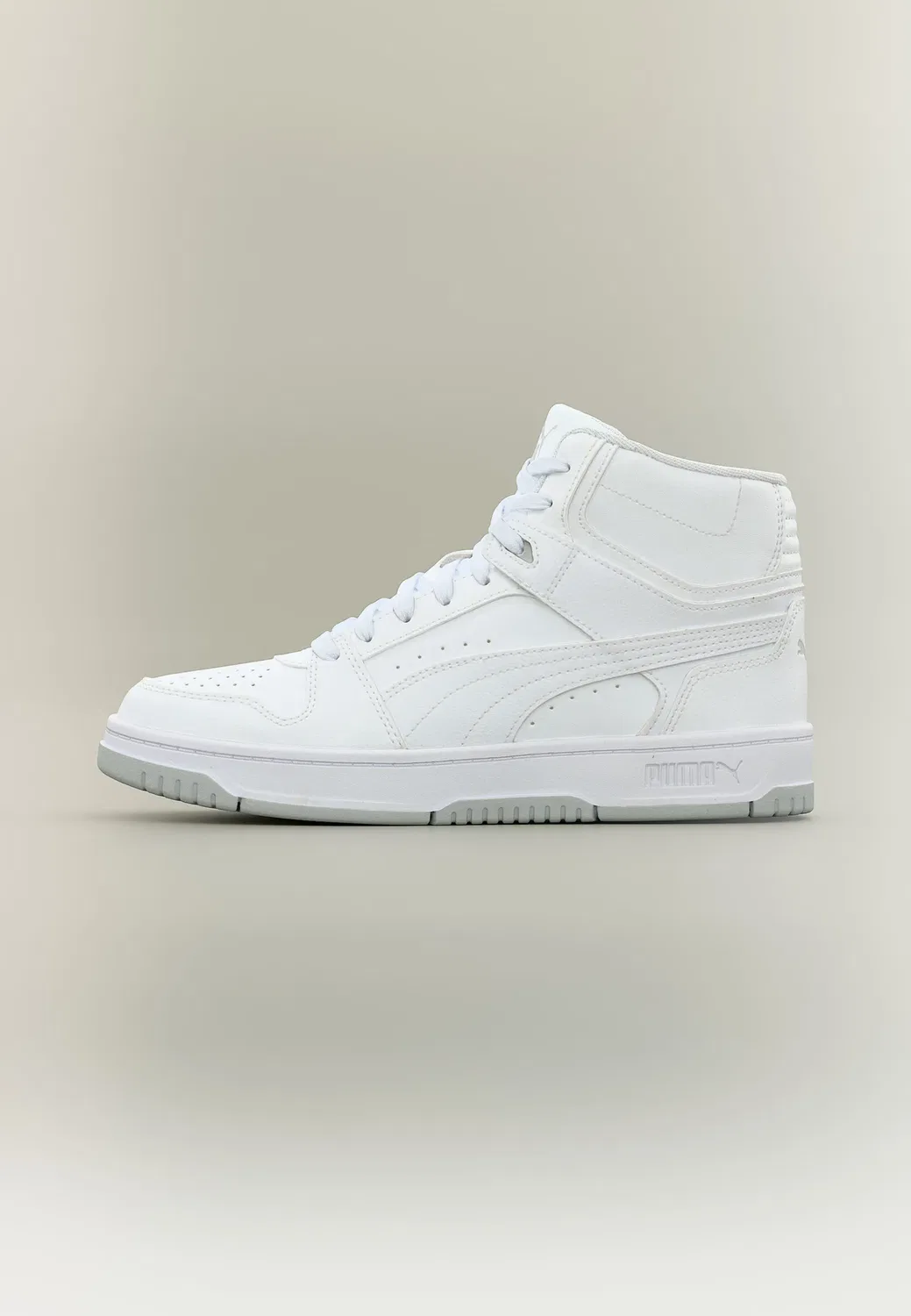 Rebound slam mid jr unisex - высокие кроссовки Puma, White/Cool Light Gray/Black