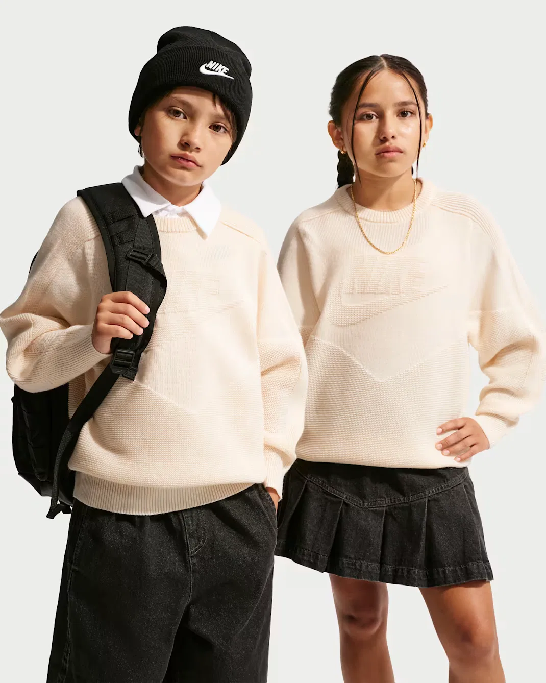Свитер с круглым вырезом для детей постарше Nike Sportswear, Chalk