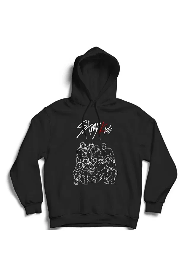 Детское худи для девочек с принтом Stray Kids The Fame, Black