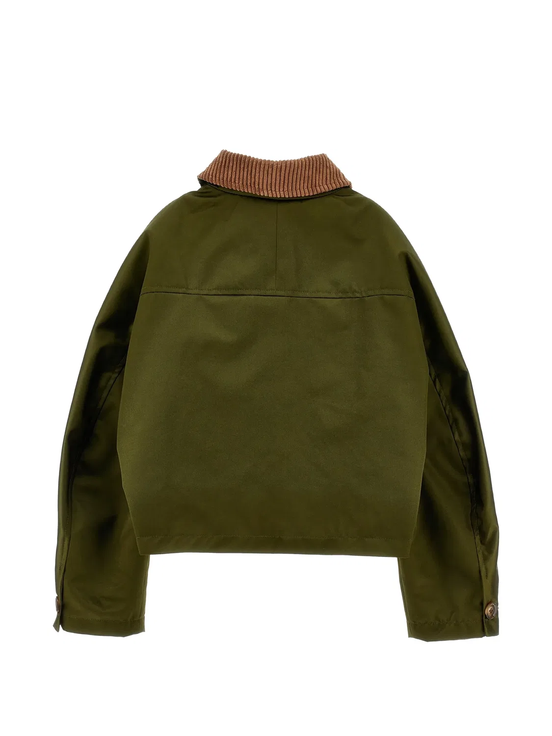 Укороченная куртка с вельветовым воротником Philosophy Di Lorenzo Serafini Kids, зеленый — фото 2