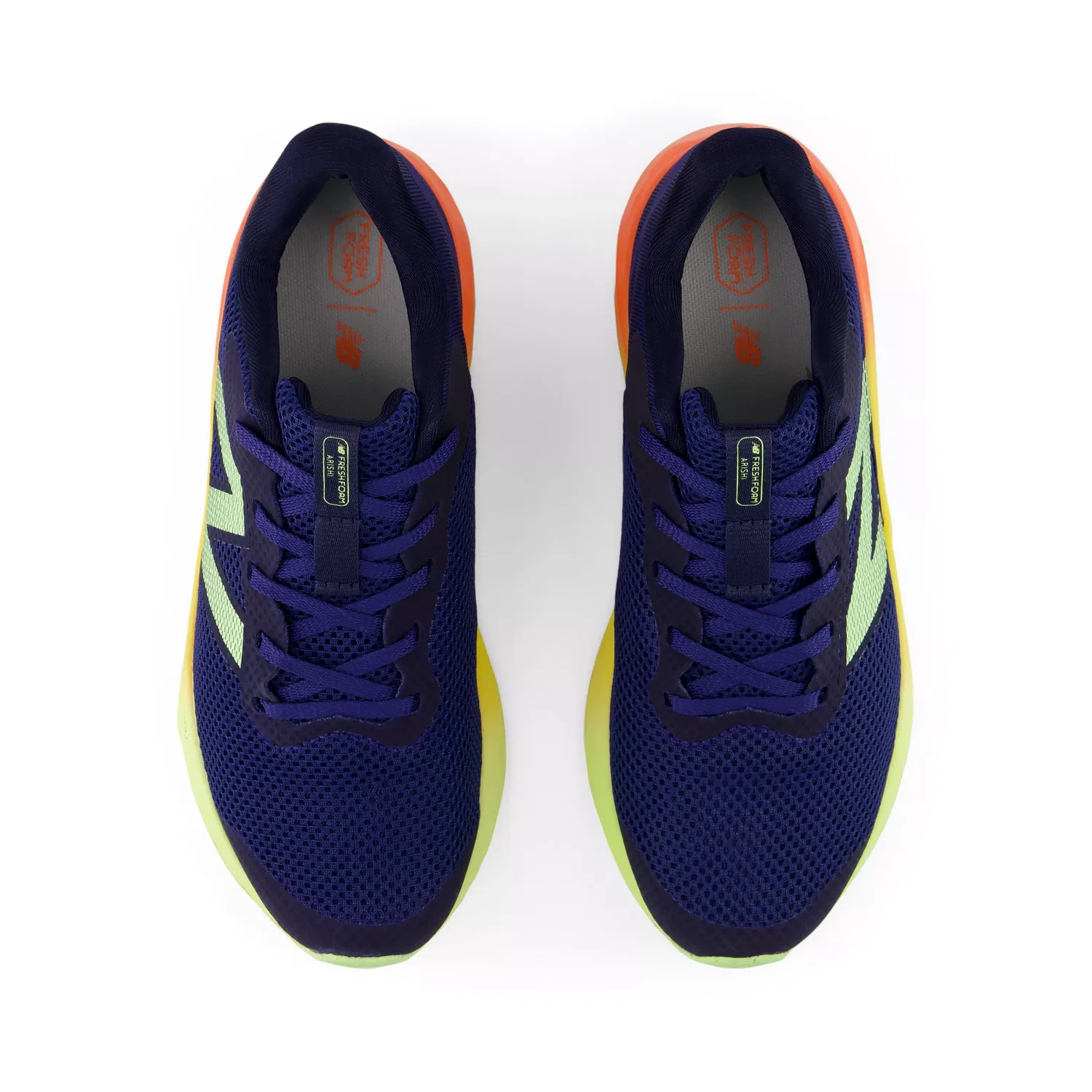 Детские кроссовки для мальчиков с дышащей сеткой Fresh Foam Arishi v4 Lace New Balance, Blue Oyster With Afterglow And Tangerine Heat — фото 4