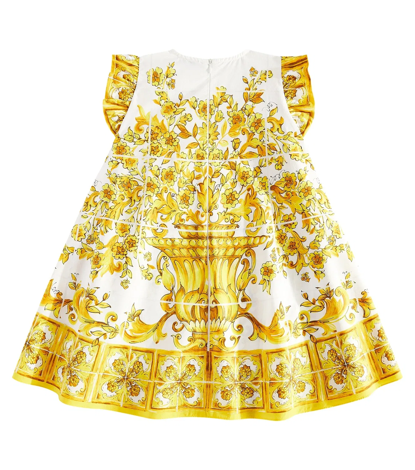 Платье из набивного хлопка Dolce&Gabbana Kids, желтый — фото 4