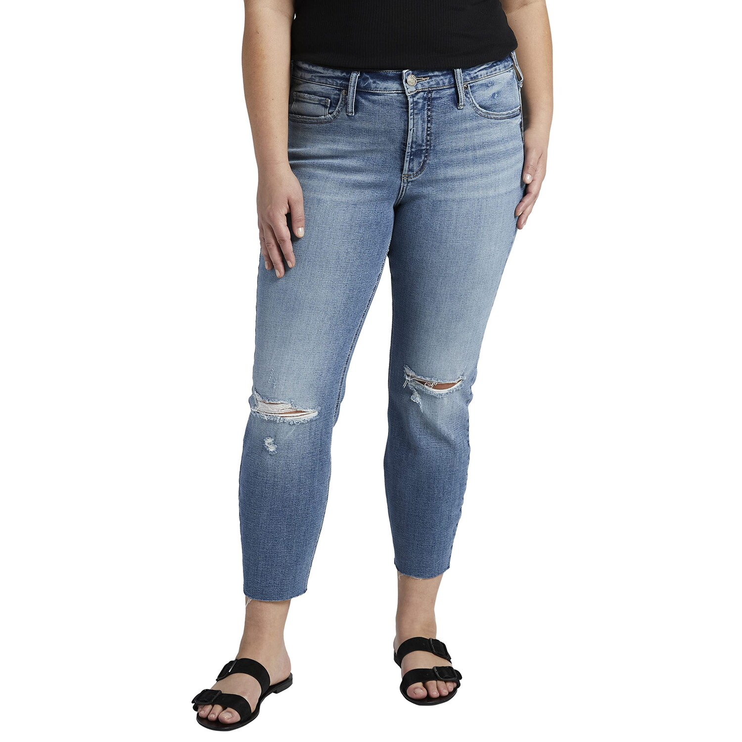 

Джинсы Silver Jeans Co., Plus Size Most Wanted Straight Crop W43218ECF254
