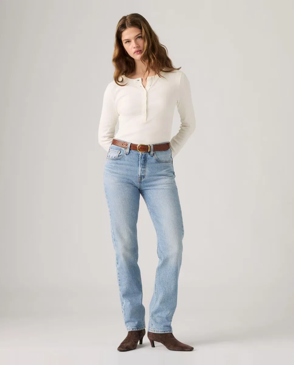 Женское прямые джинсы, Vaquero Recto 501 Jeans For Women, Levi's, голубой