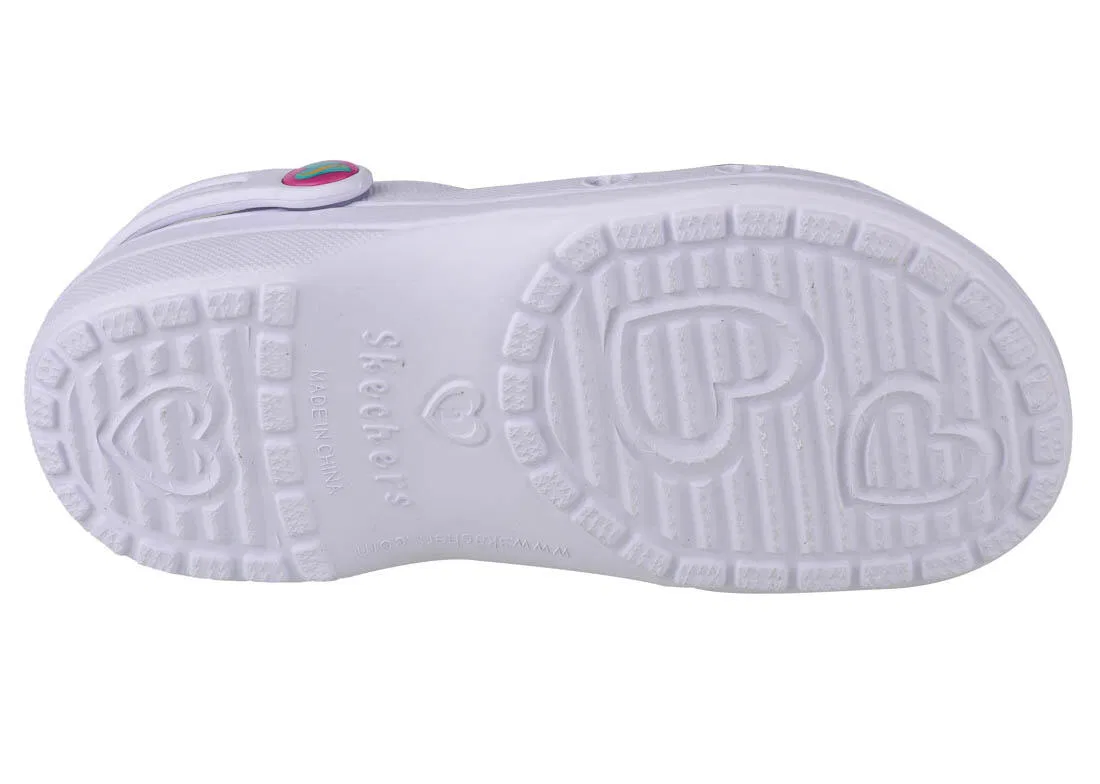 Детские шлепанцы для девочек Heart Charmer Photobomb Skechers, Weiß — фото 4