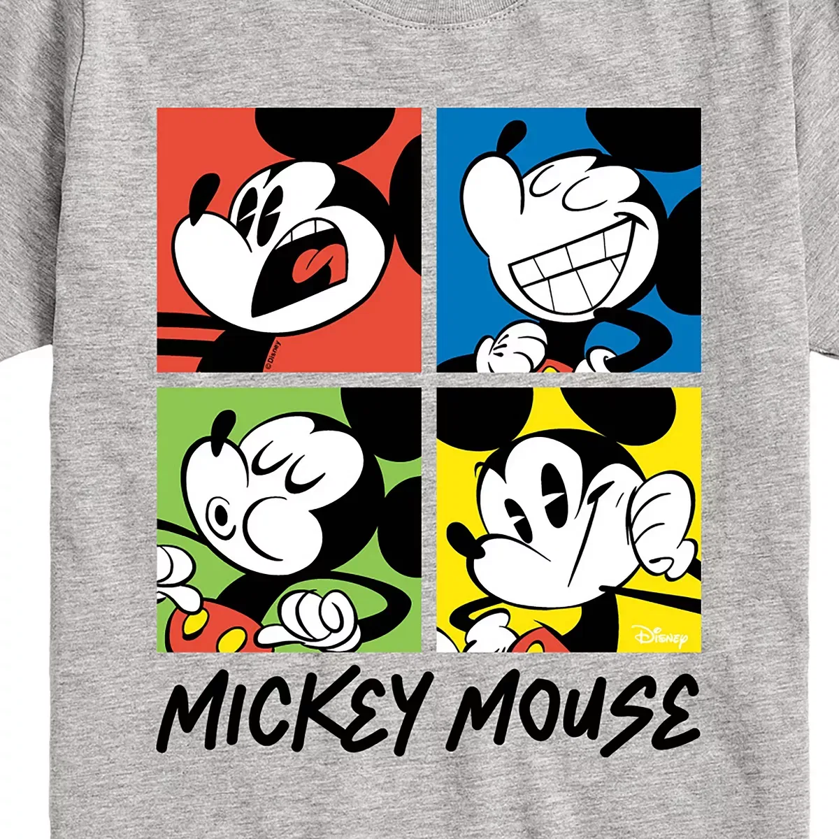 Детское футболка с принтом Mickey Colorblock Disney, Athletic Heather — фото 2