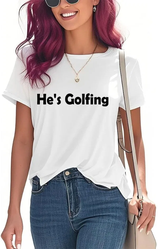 Футболка хлопковая Regular Fit He's Golfing, Black — фото 3