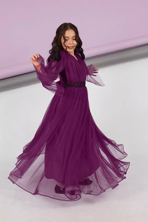 Детское платье для девочек кружевное Asortik Kids, Purple