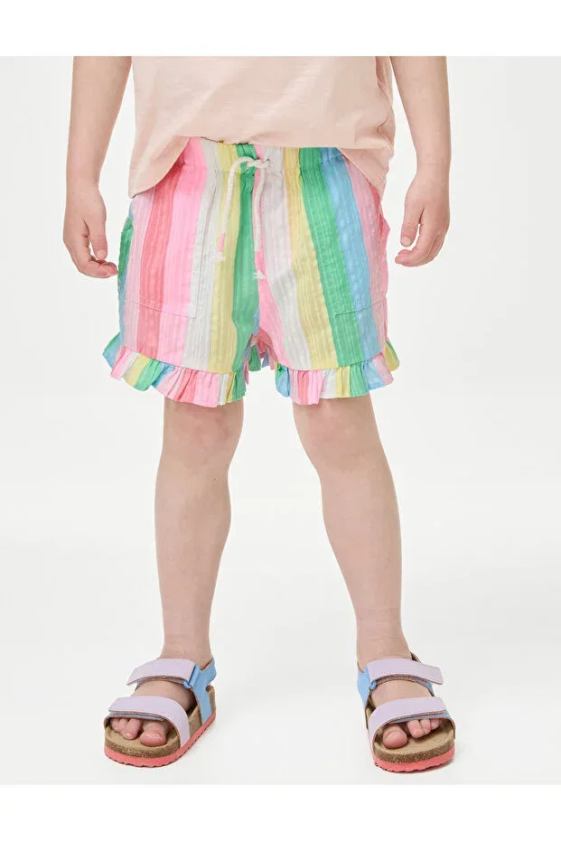 Детские шорты для девочек с принтом Marks & Spencer, Multi Color — фото 3