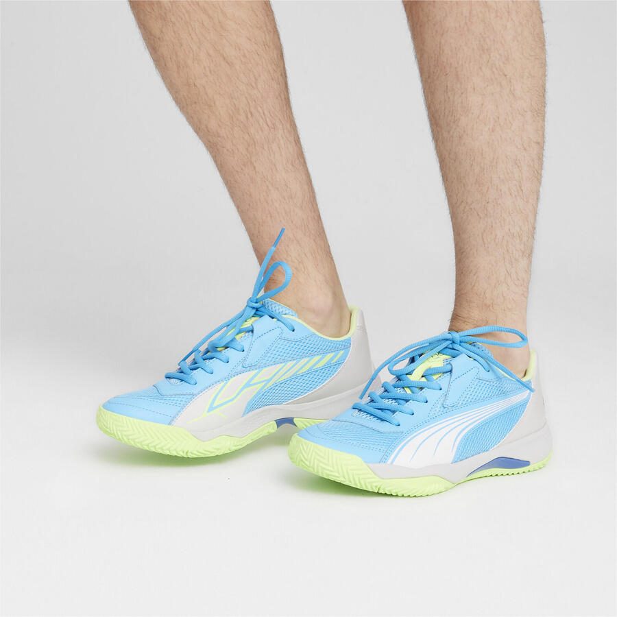 Кроссовки для паделя NOVA Court, взрослые, PUMA, светящиеся, синие, белые, ледяные, серые — фото 2