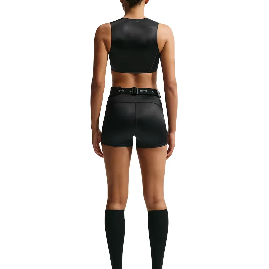 Женские шорты SKIMS Satin Shine Mid-Rise 2" Boyshorts with Drawcord 'Obsidian' Nike, Obsidian — фото 4