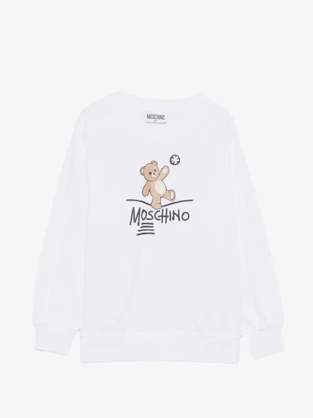 Джемпер с логотипом Медвежонка Тедди Moschino Kids, белый