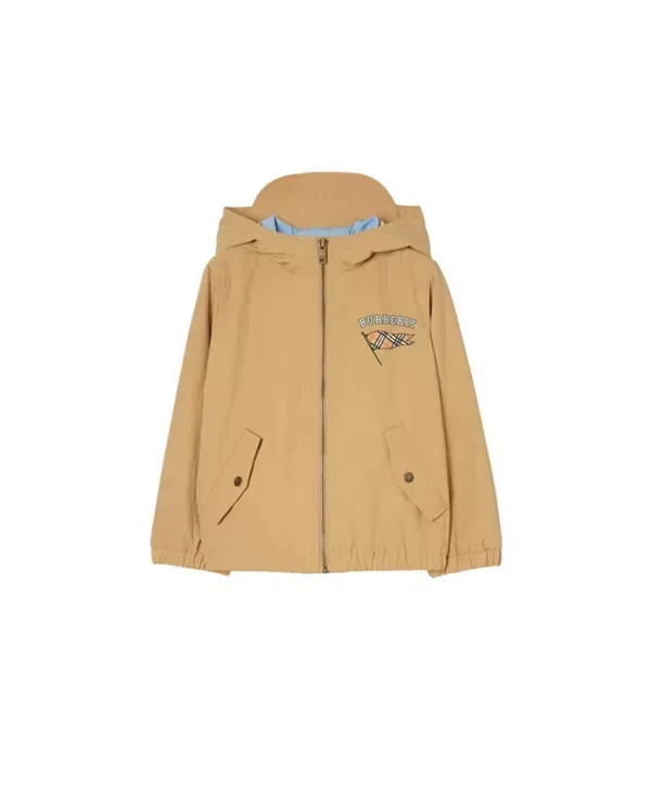 Детское куртка для мальчиков с капюшоном Flag Nylon Hooded Jacket Burberry, Sand Beige