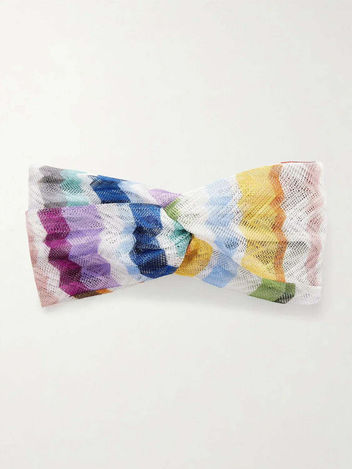Повязка на голову в полоску, связанная крючком Missoni, мультицвет — фото 3