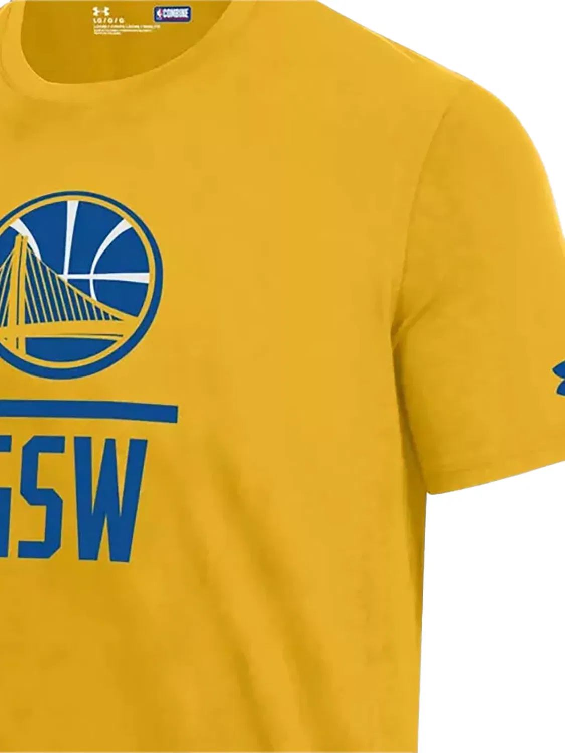 Футболка NBA GS Warriors Combine Lock Up с принтом Under Armour Kids, желтый — фото 2