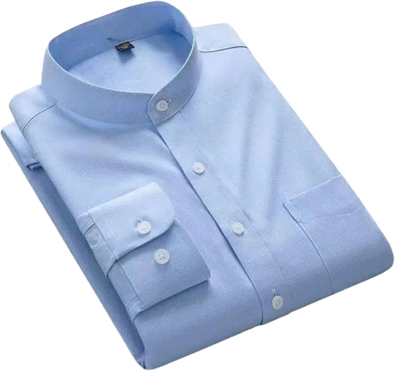 Мужская рубашка с длинным рукавом, хлопковая, Slim Fit, синий