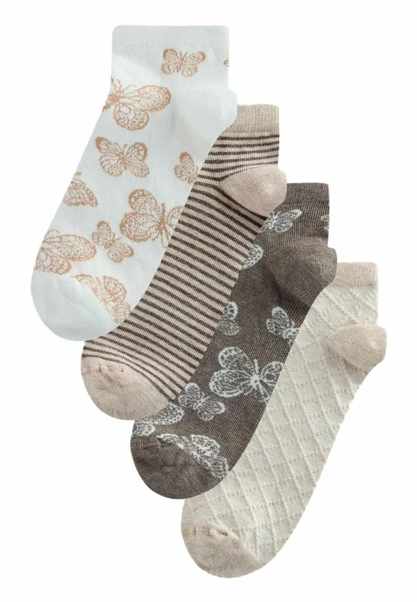 Носки 4 пары, хлопок, Trainer socks, Next, neutral, нейтральный