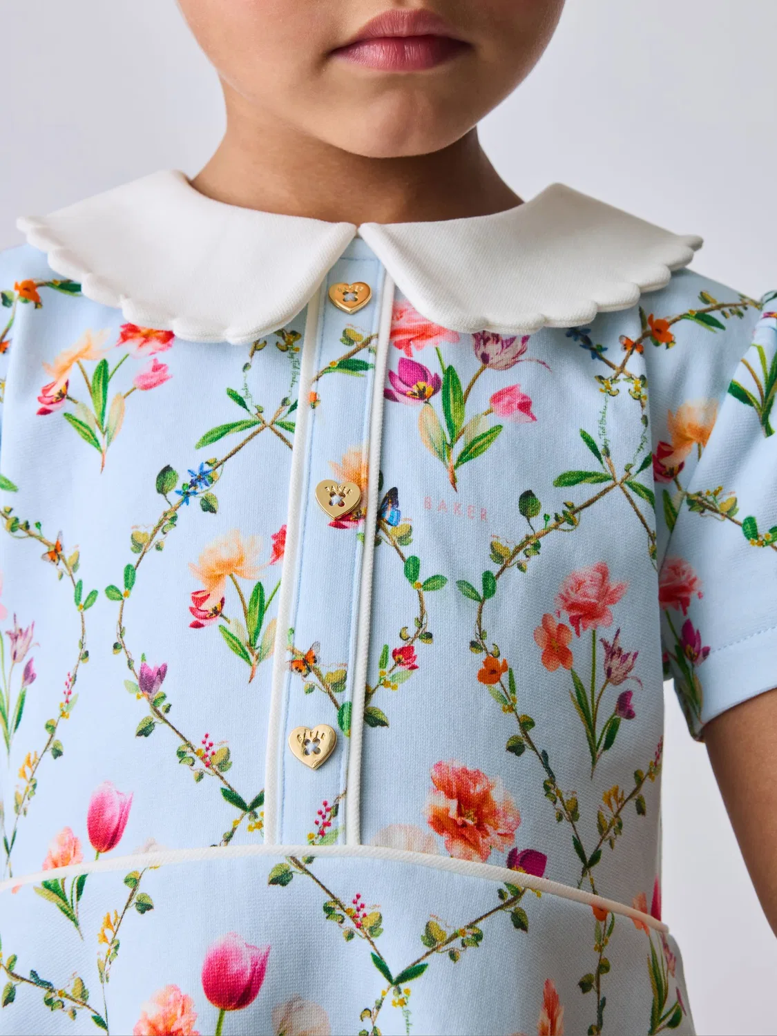 Платье с цветочным принтом, Trellis Print Floral Baker by Ted Baker, синий — фото 4