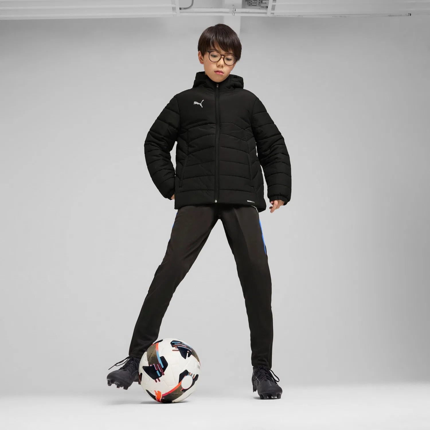 Детская куртка с капюшоном teamADDITIONS Puma, Schwarz — фото 4