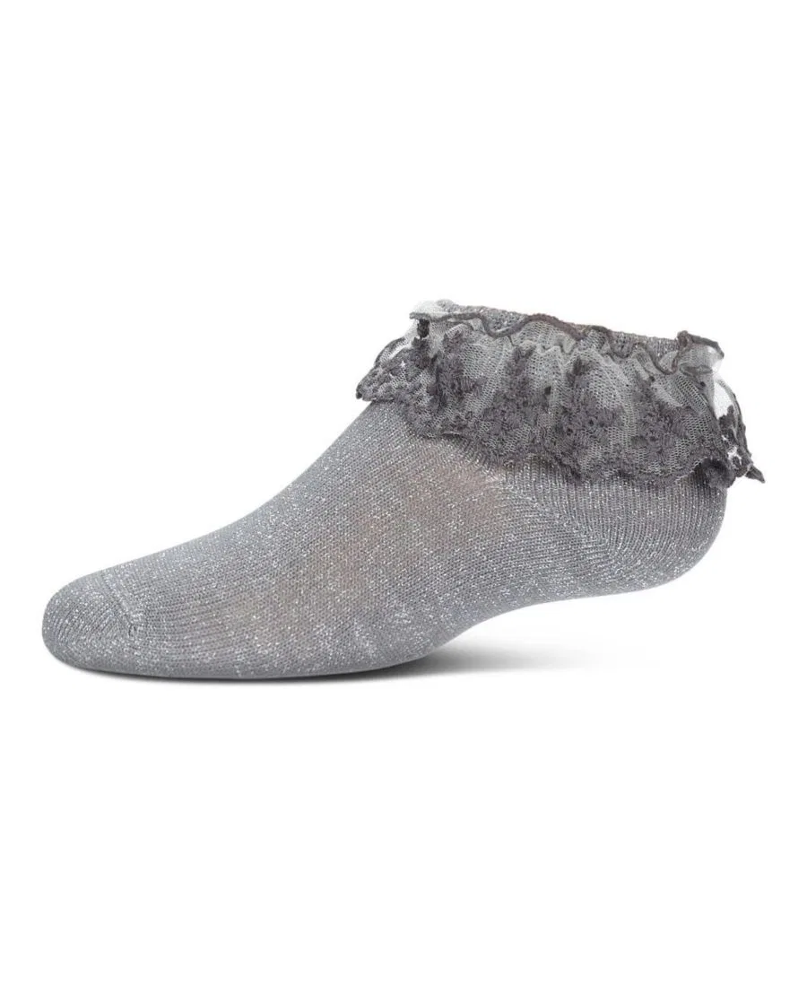 Детские носки с рюшами и блеском Step and Shimmer MeMoi, Gray