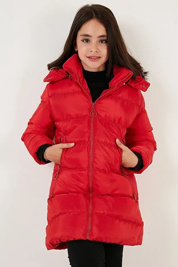 Детское пальто для девочек с длинным рукавом Lela, Red — фото 2
