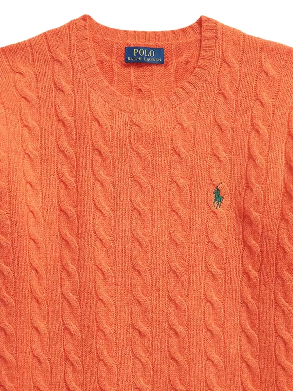 Джемпер фактурной вязки из смесового кашемира POLO RALPH LAUREN, оранжевый — фото 2
