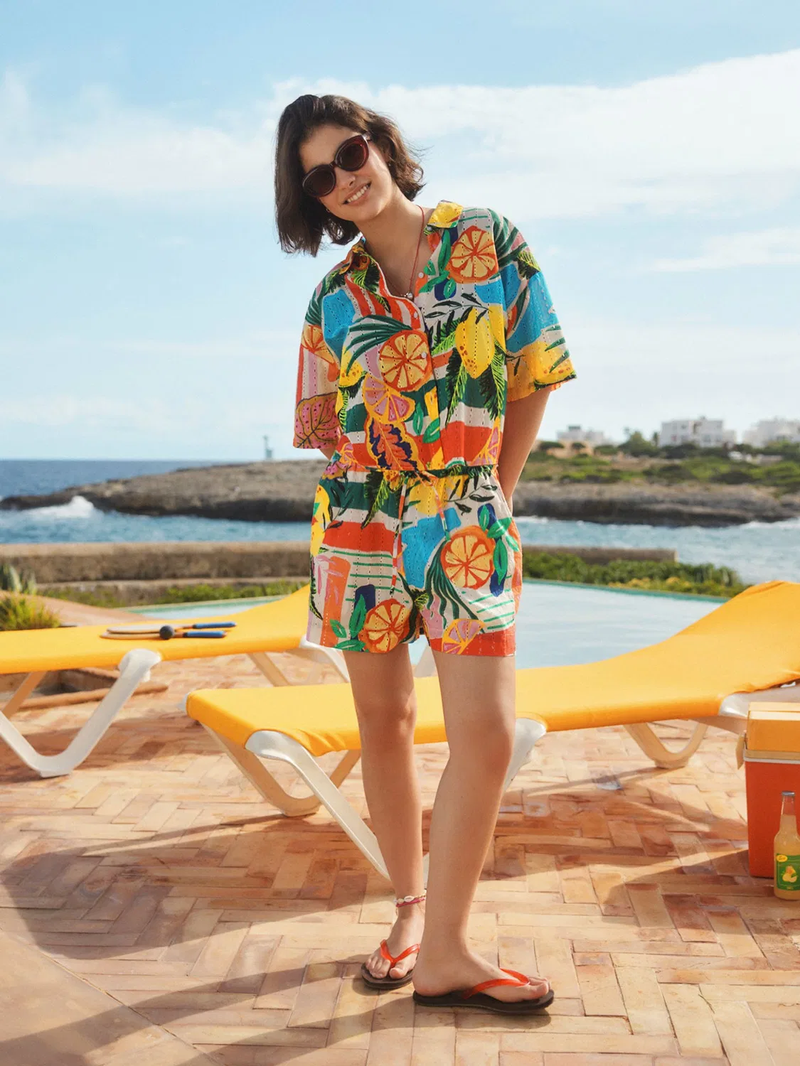 Шорты с вышивкой Stripe Bright Fruit Broderie Summer Next, полоска — фото 3