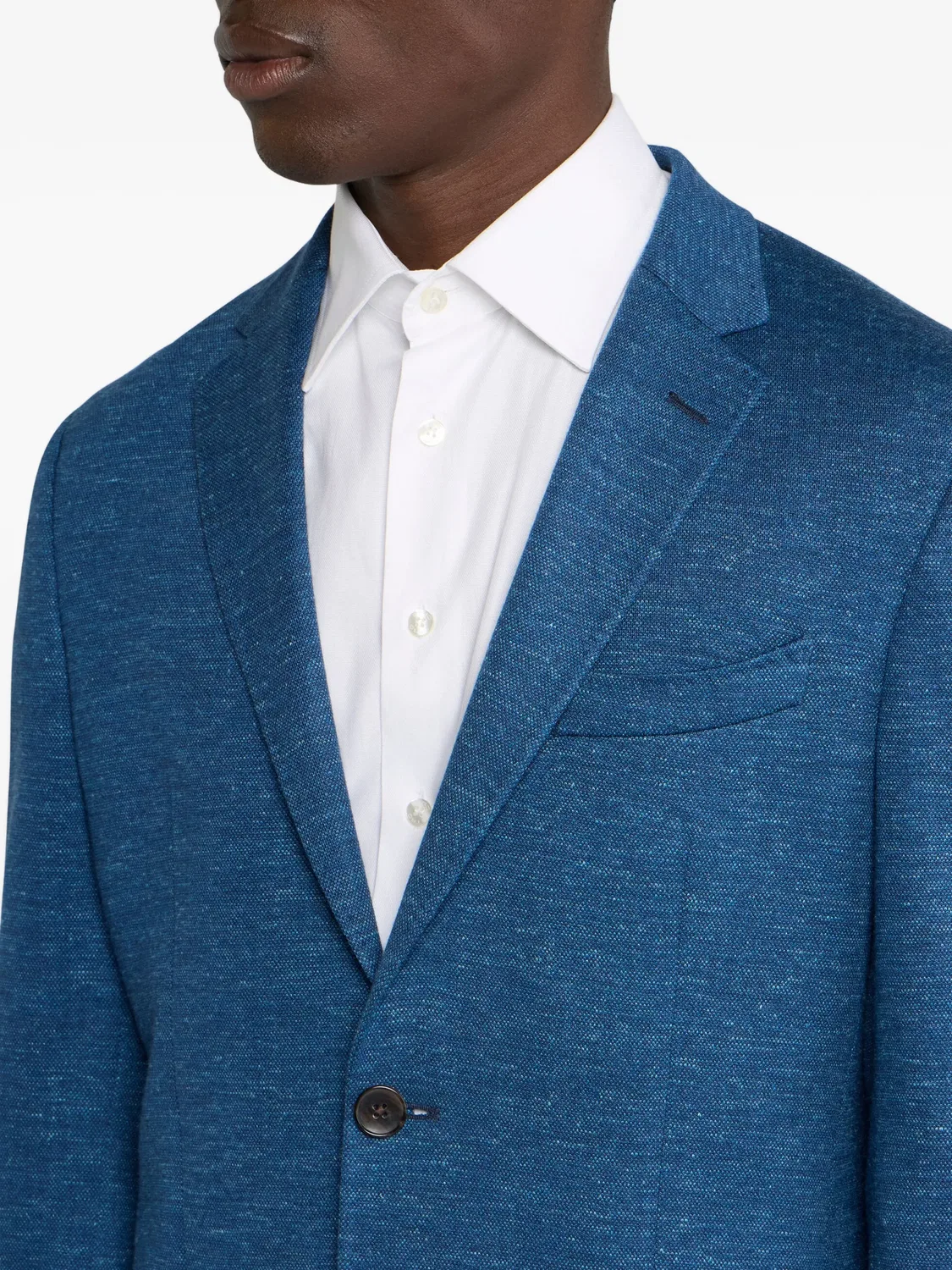 Однобортный пиджак с классическими лацканами ETRO, синий — фото 3