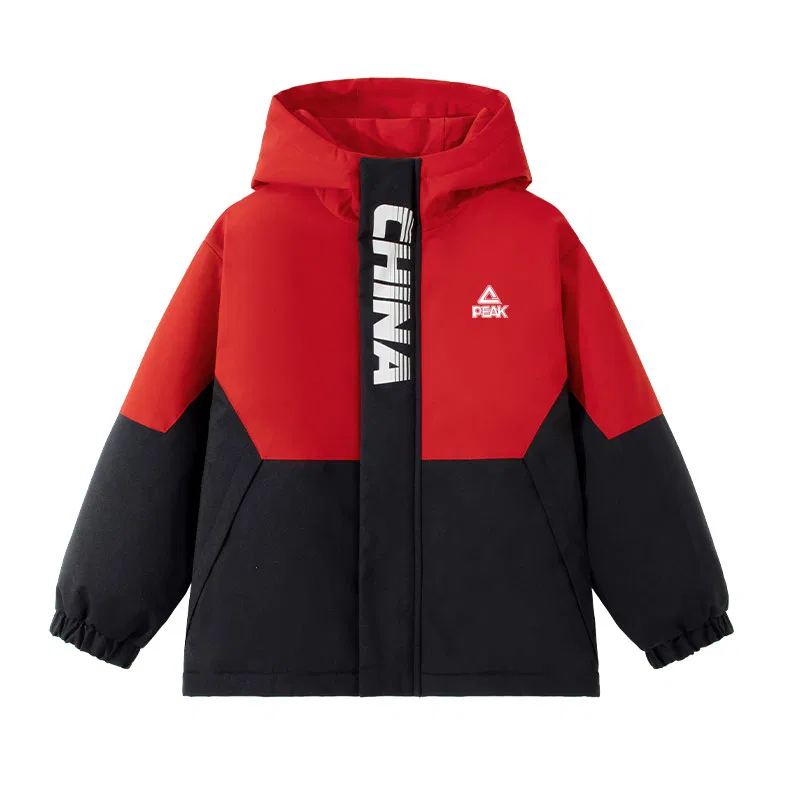 Пуховик утепленный с капюшоном PEAK Red/PK Label White Silicone K