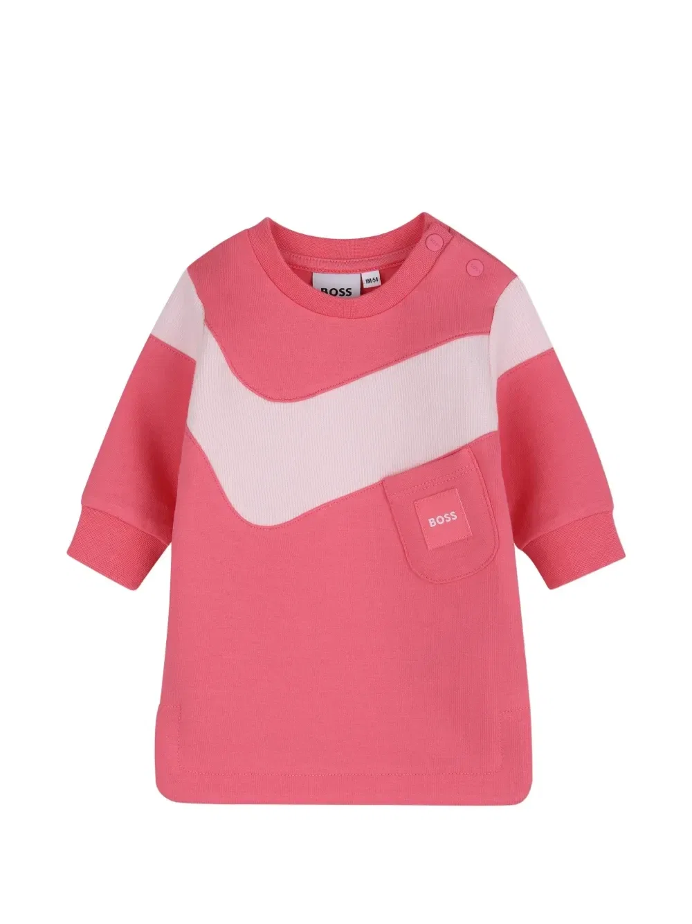 Платье в стиле колор-блок Boss Kidswear, розовый