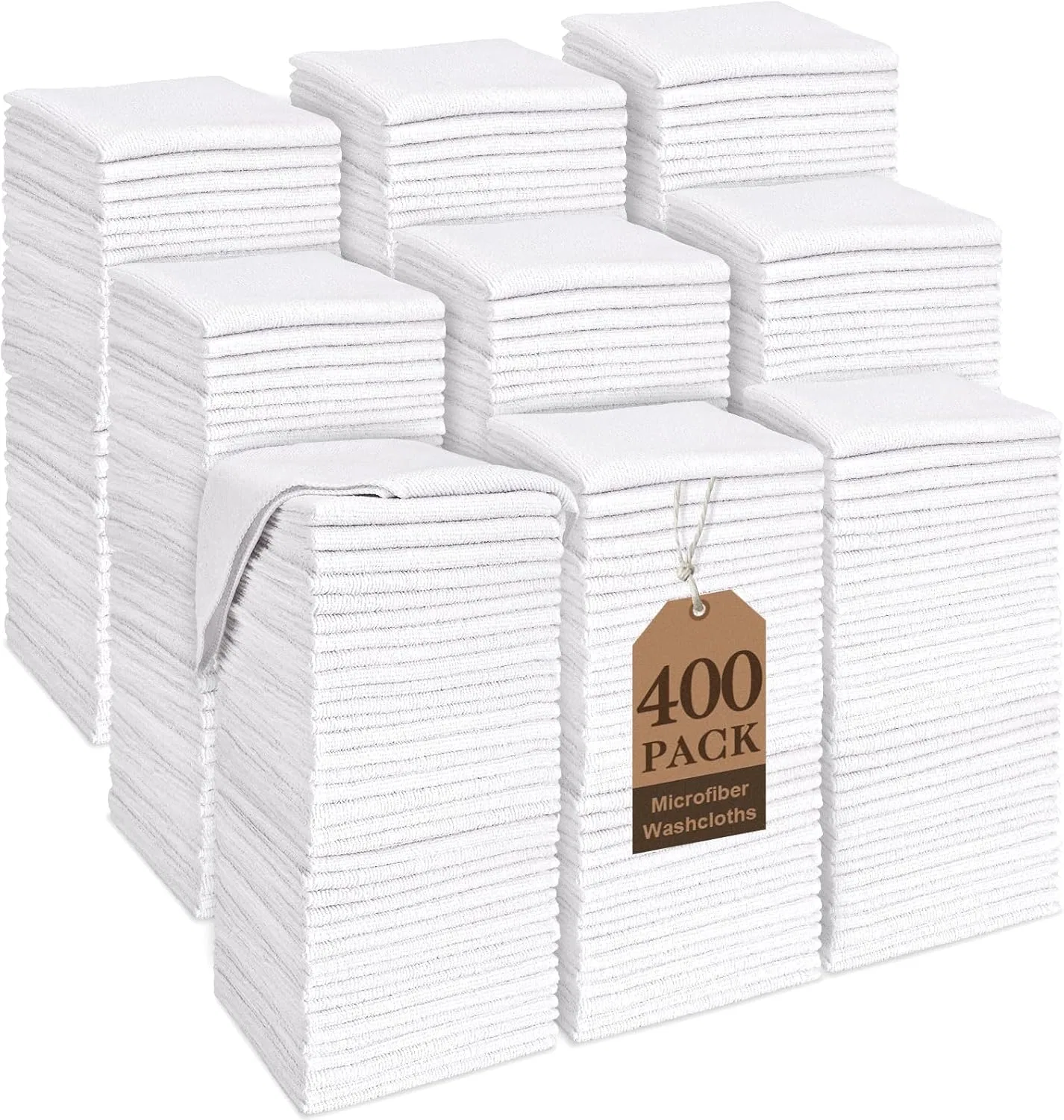 Салфетки для лица и тела из микрофибры TEAWOO, 400 шт, 30x30 см, Белые