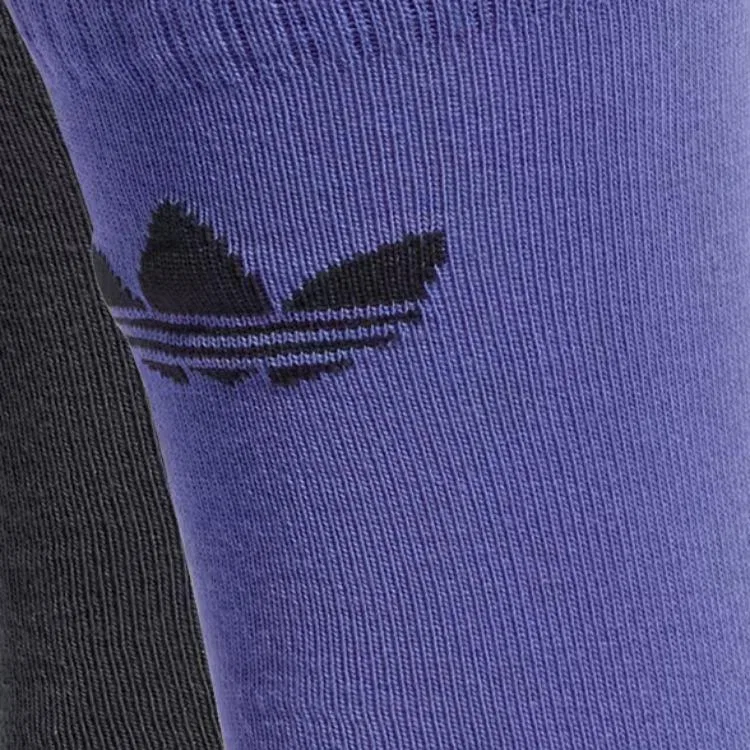 Детские носки до колена с логотипом Adidas Originals, комплект из 2 пар, Black/Blue — фото 2