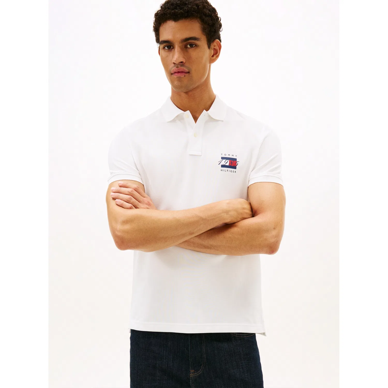 Мужское поло с принтом Tommy Hilfiger, Ecru