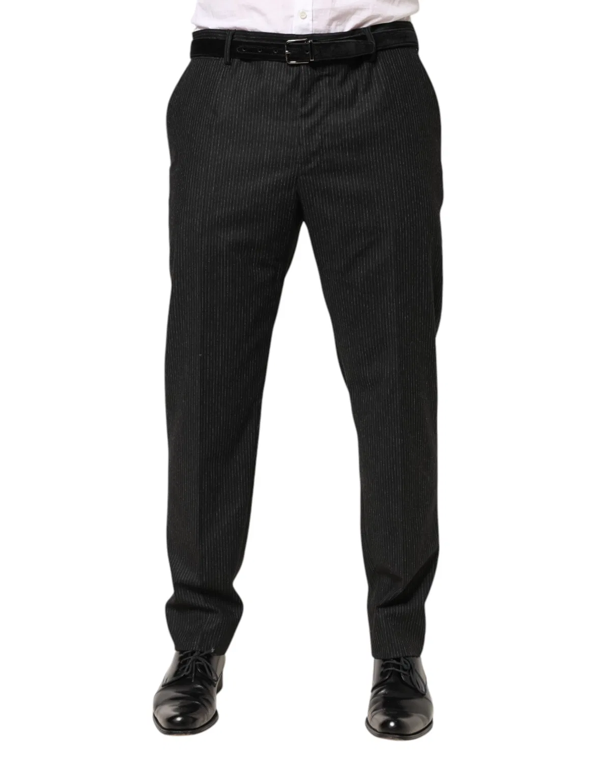Мужские брюки классические с завышенной талией 52 IT Dress Pants Dolce & Gabbana, Black — фото 2