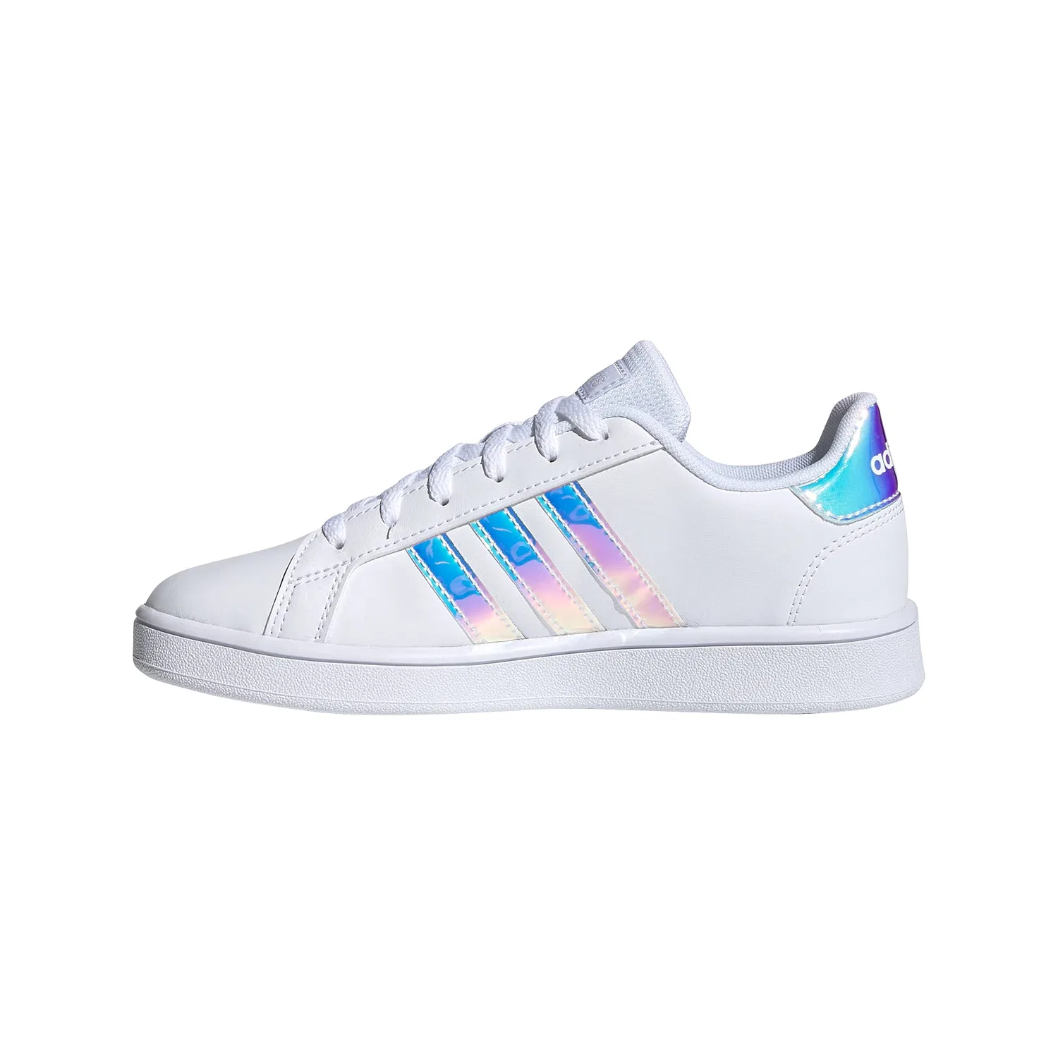Детские кроссовки для мальчиков на шнуровке Grand Court K Adidas, White Grey Matt