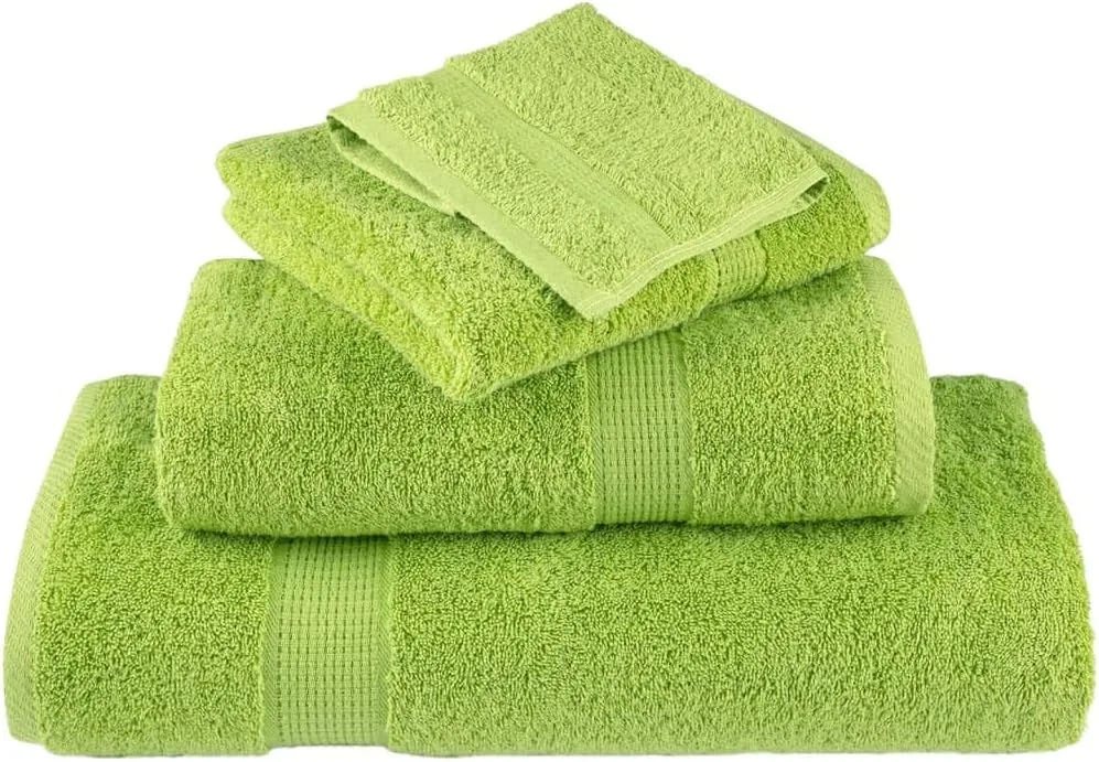 Мочалки банные из 100% хлопка SOLUND 4 шт, 30x30 см, 600 г/м², Апфельгрюн Geenyuu — фото 3