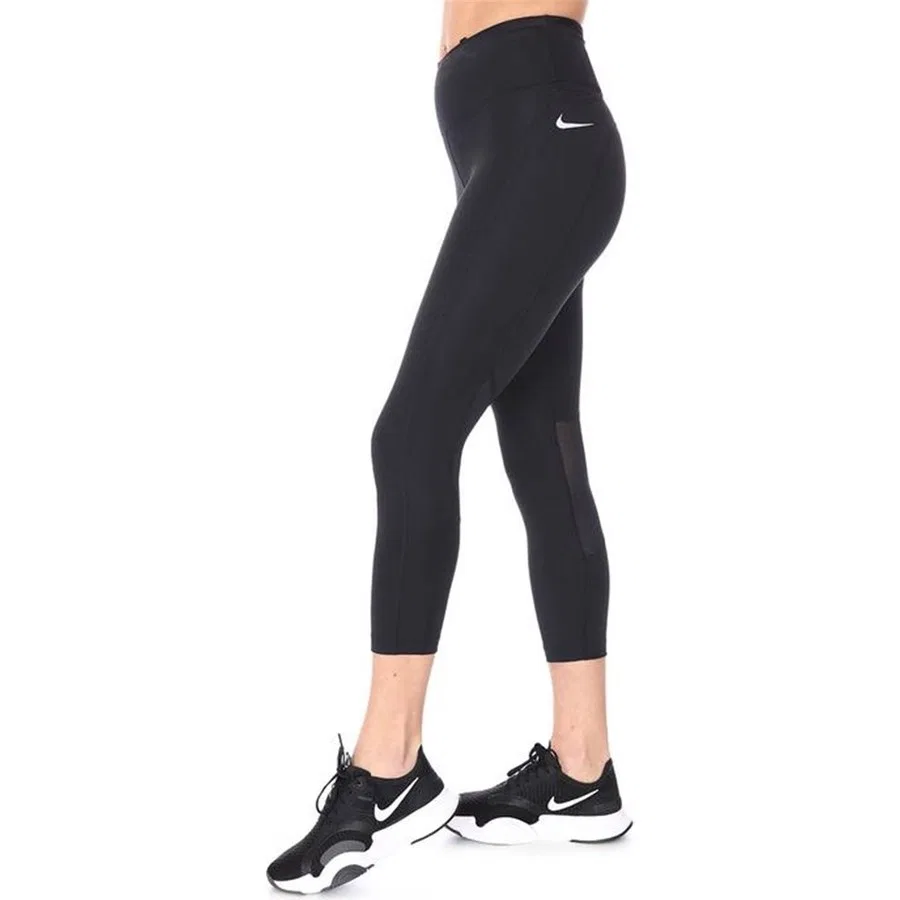Женские леггинсы Nike W Nk Df Fast Crop, Черный