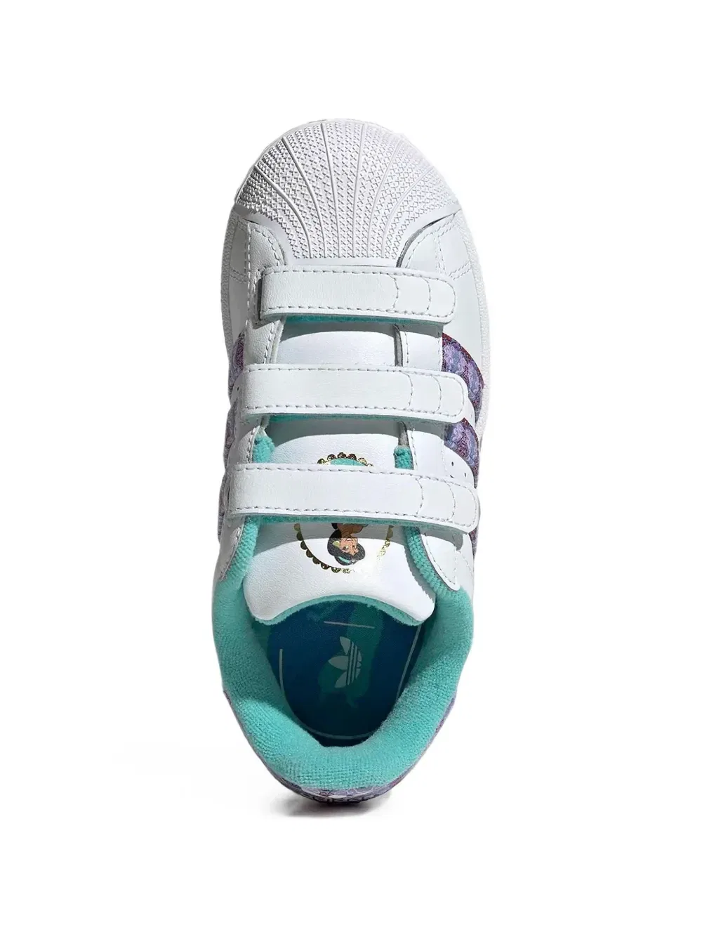 Кроссовки adidas Kids x Disney Princess Superstar с ремешками на липучках, белый — фото 4