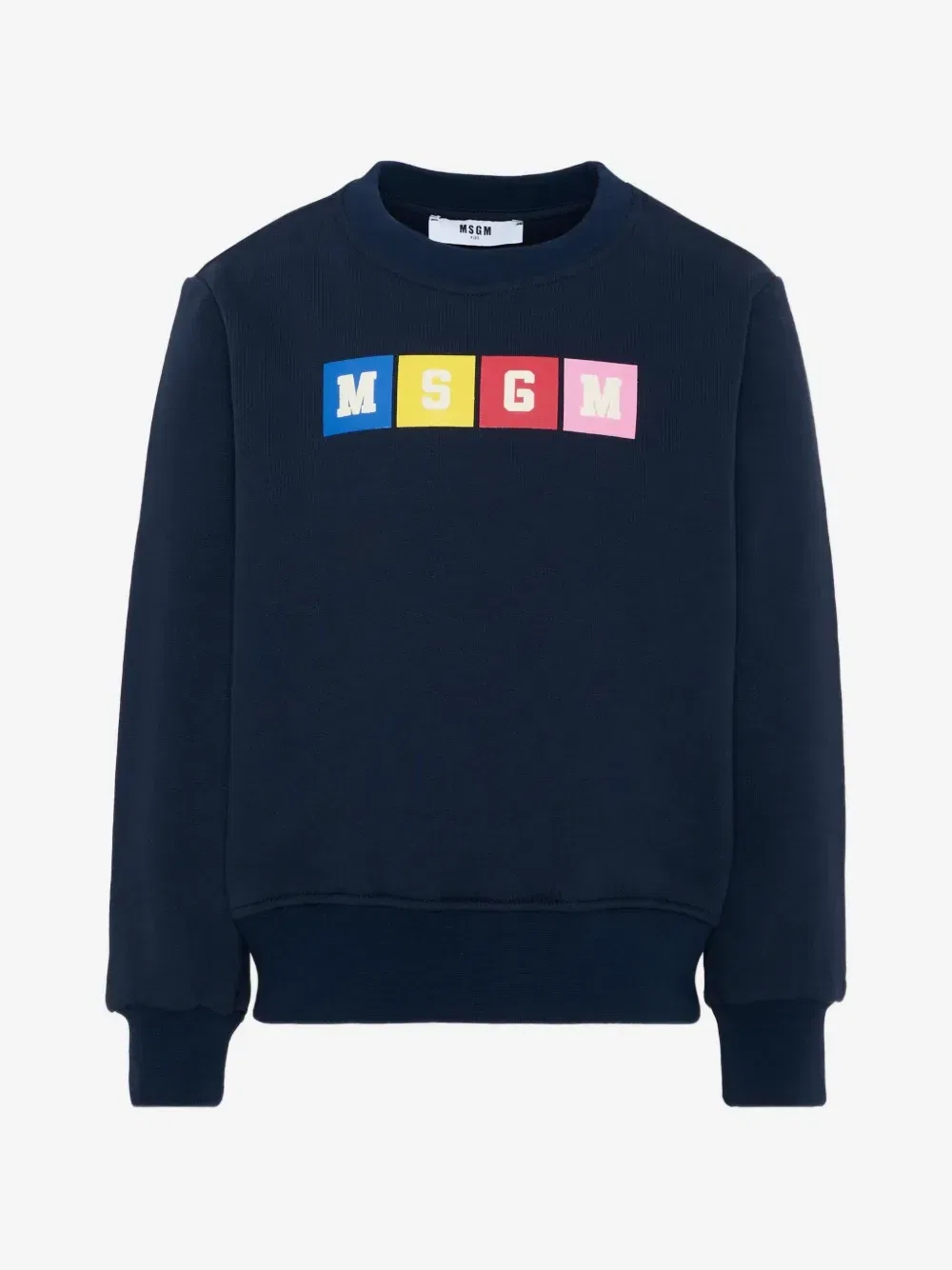 Хлопковая толстовка с логотипом Msgm Kids, синий