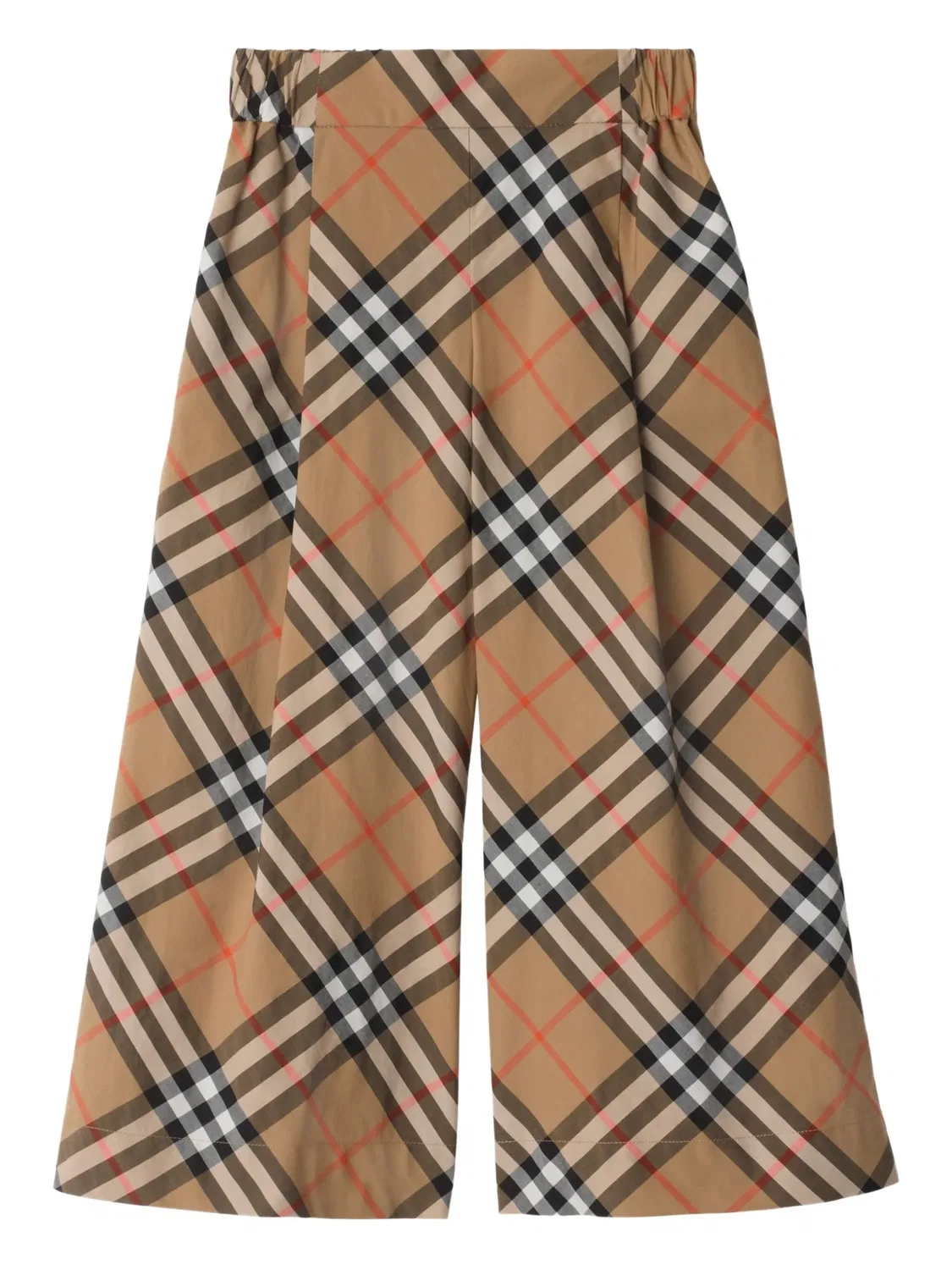 Широкие брюки из хлопка с рисунком Burberry, коричневый