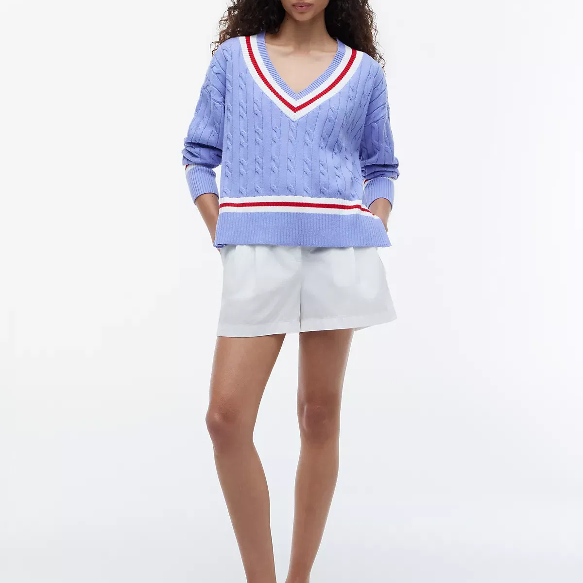 Женский свитер с V-образным вырезом Lilac Tommy Hilfiger, Lilac — фото 3