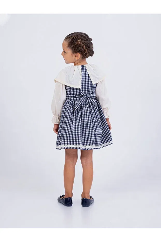 Детское платье для девочек с длинным рукавом Filizdens Kids, Navy Blue — фото 2