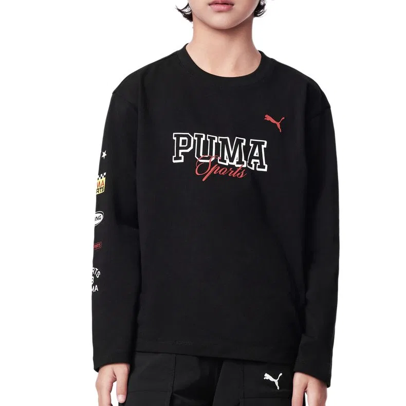 Детская футболка хлопковая PUMA, Black 90001 — фото 4