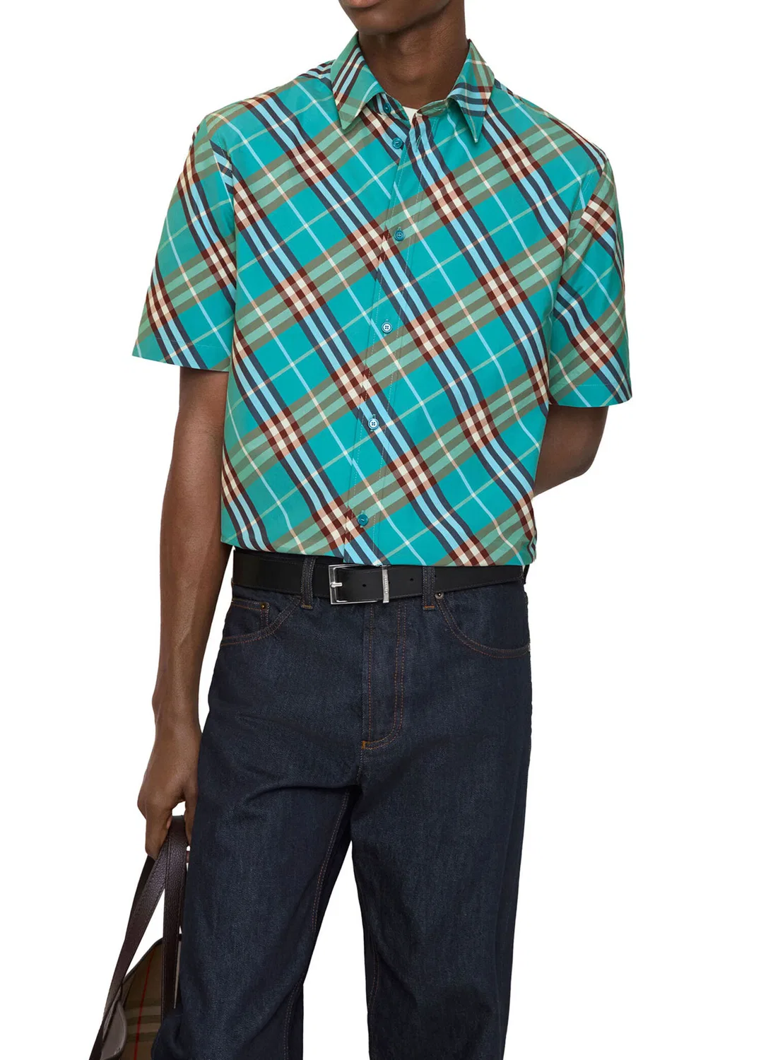 Рубашка Burberry Robert Check, синий — фото 4